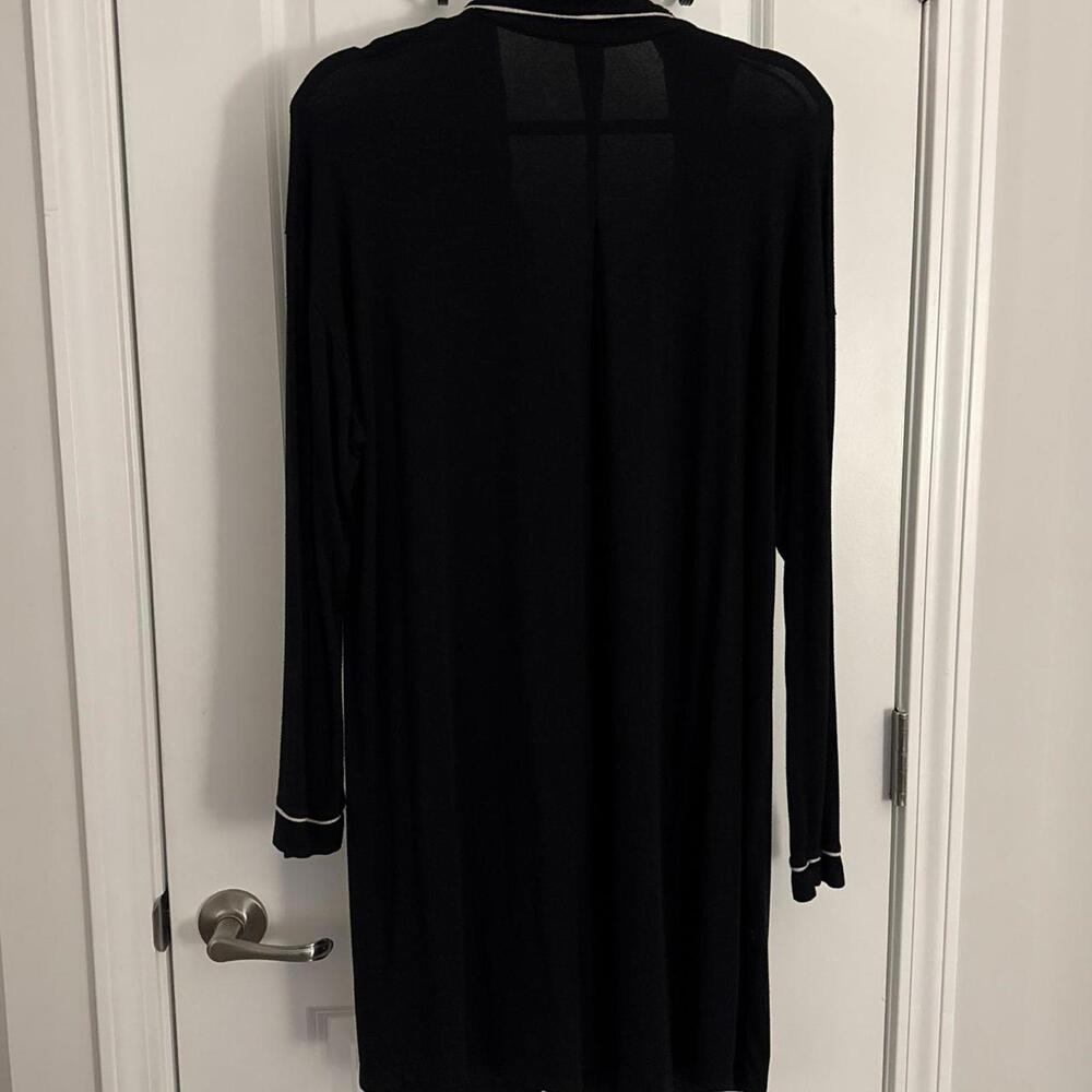 Stars Above Black Long Sleeve Button-Up Nightshirt Sleepwear - Picture 3 of 3